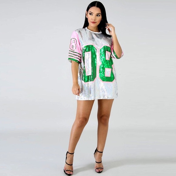 Sequin Tunic Jersey Dress - Picture 2 of 8